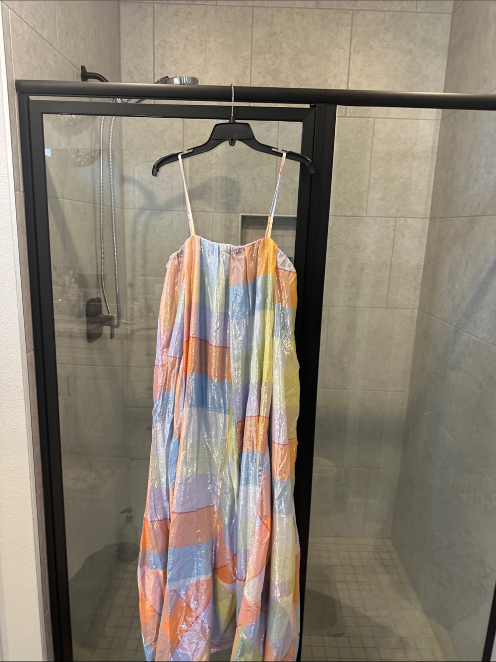 Anthropologie Pastel Multicolor Shimmer Maxi Dress